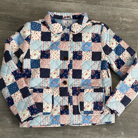 Girls Classic Prep CeCe Quilted Patchwork Barn Coat, Size Extra Large. - Picture 11 of 12